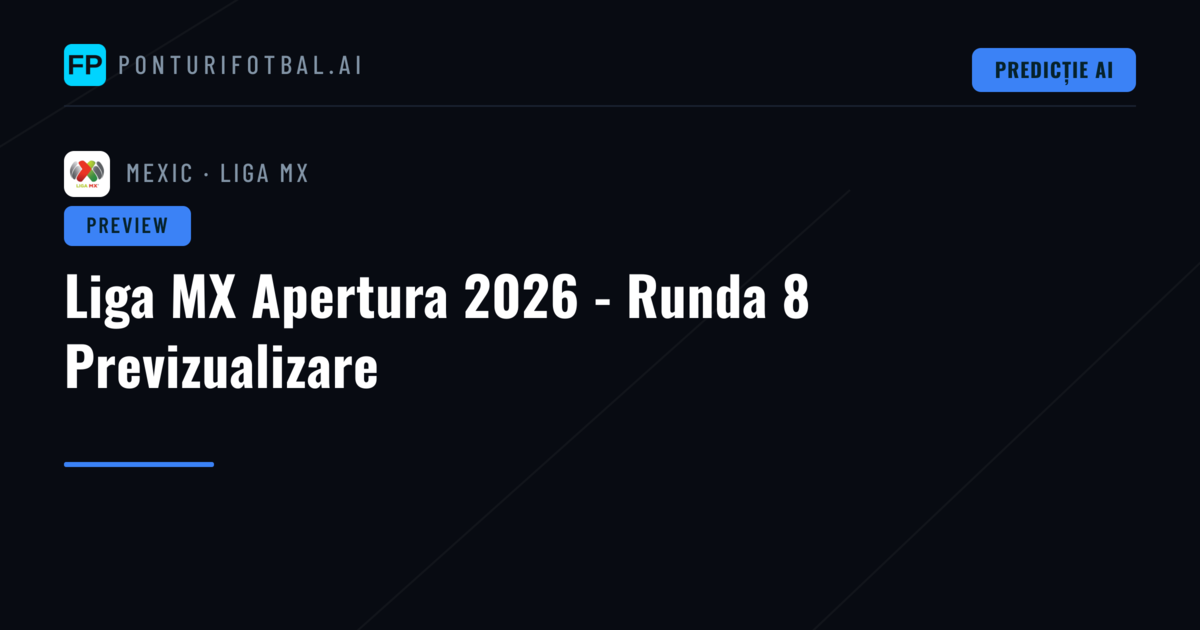 Liga MX Apertura 2026 - Runda 8 Previzualizare