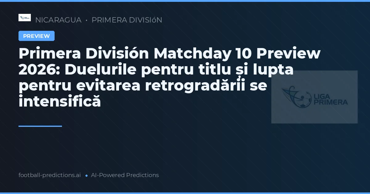 Primera División Matchday 10 Preview 2026: Duelurile pentru titlu și lupta pentru evitarea retrogradării se intensifică