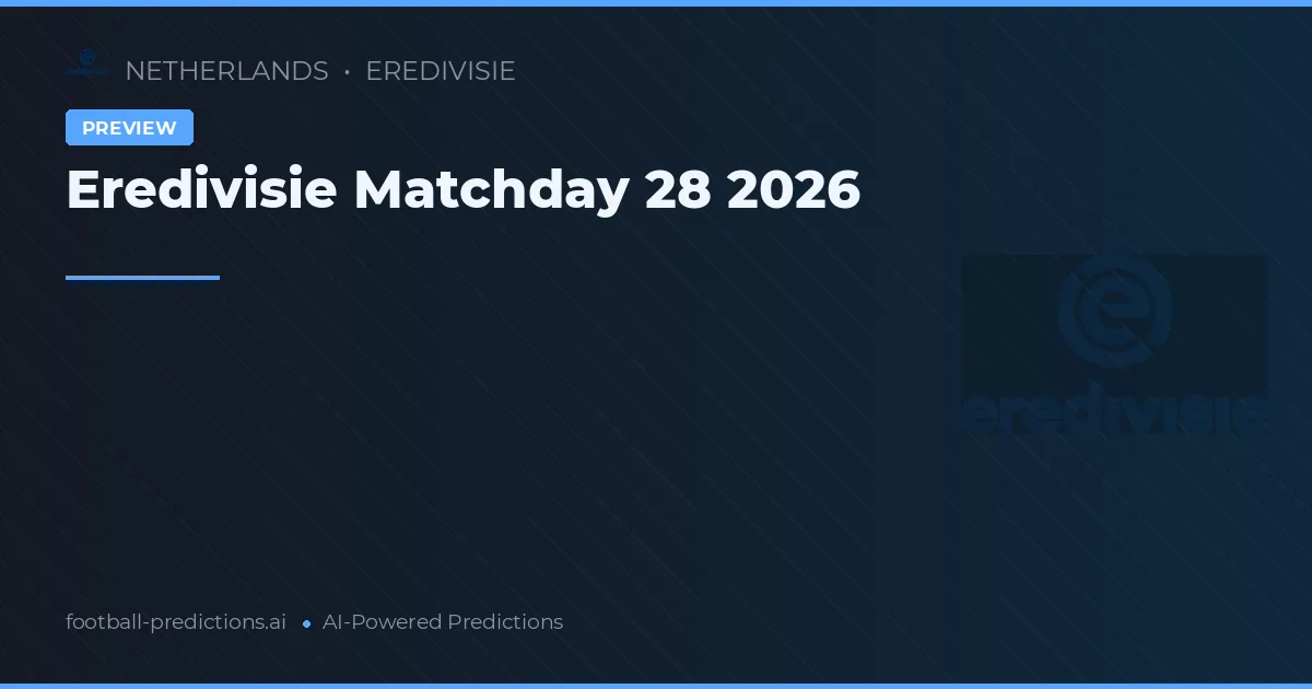 Eredivisie Matchday 28 2026