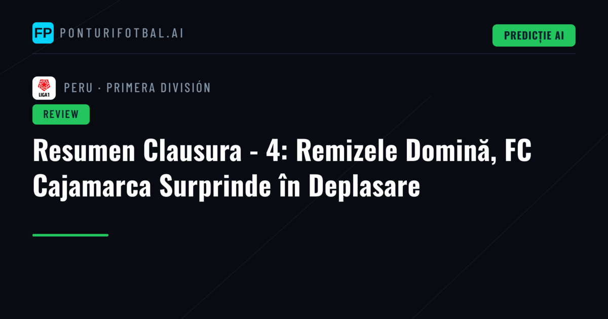 Resumen Clausura - 4: Remizele Domină, FC Cajamarca Surprinde în Deplasare