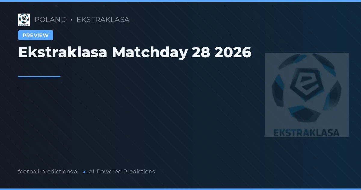 Ekstraklasa Matchday 28 2026