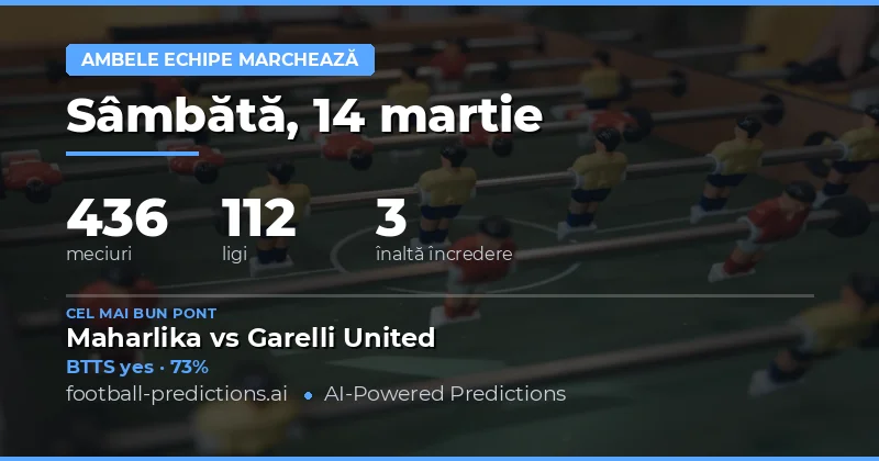 Ambele marchează predicții 14 martie 2026