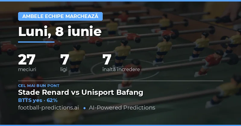 Previziuni Ambele Marchează pentru 8 Iun 2026