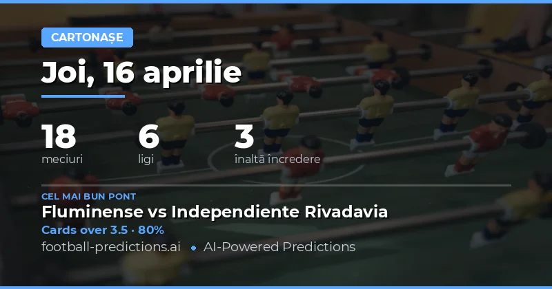 Predicții pentru cartonaşe galbene pe 16 aprilie 2026