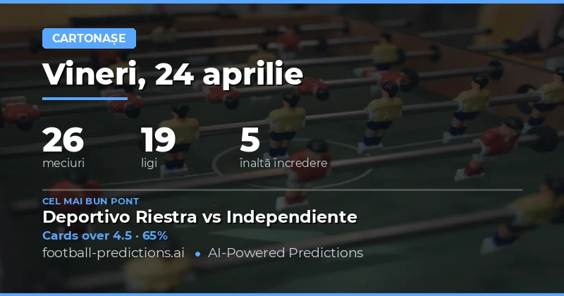 Analiza Cartonașelor Galbene pentru 24 Aprilie 2026