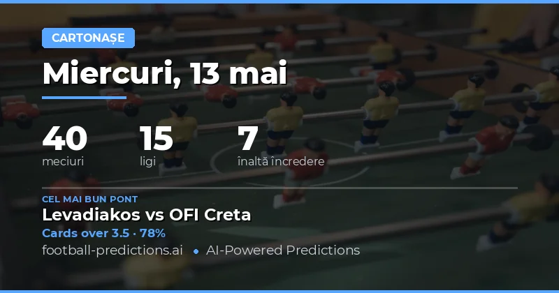 Analiză Detaliată Pariuri pe Cartonașele Galbene – 13 Mai 2026