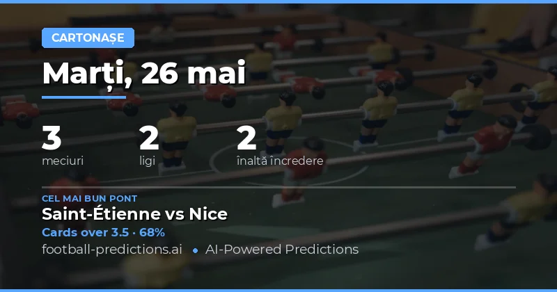 Pregătire pentru Pariurile pe Cartonașe din 26 Mai 2026