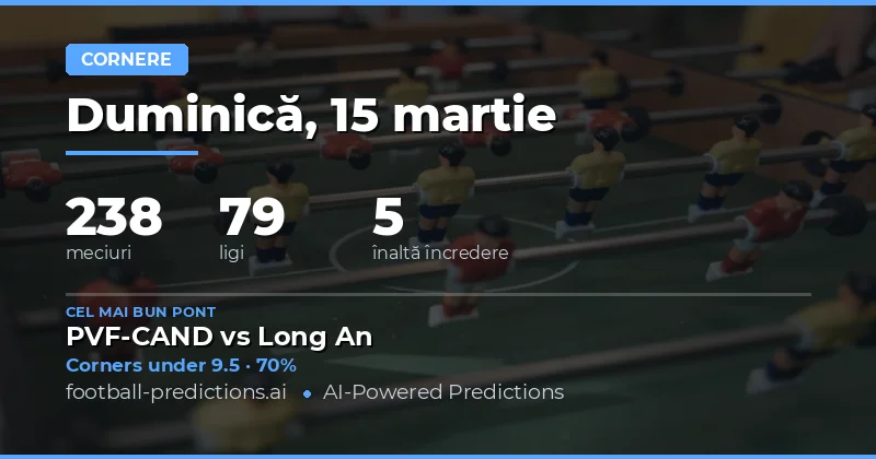 Pronosticuri Generale pentru Cornere Asupra/Sus