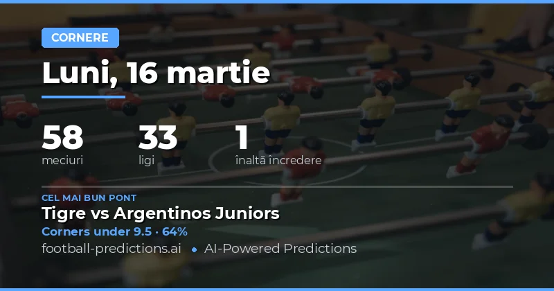 Cornere predicții 16 martie 2026