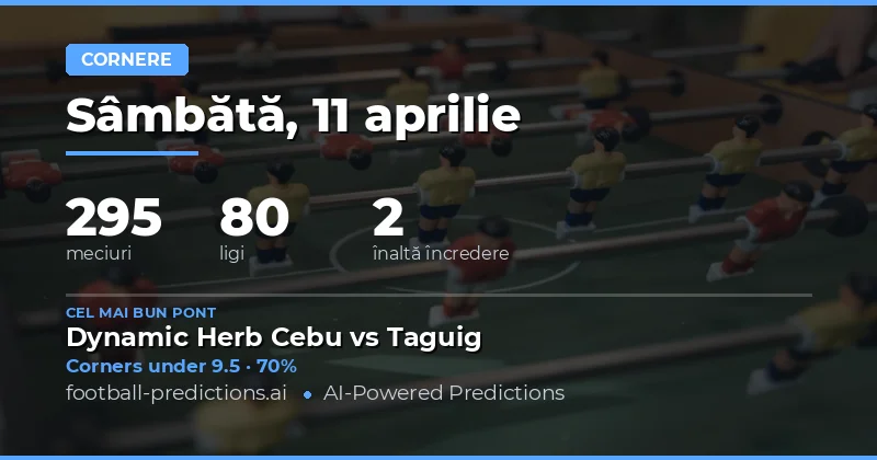 Predictii Cornere Over/Under – analiză generală