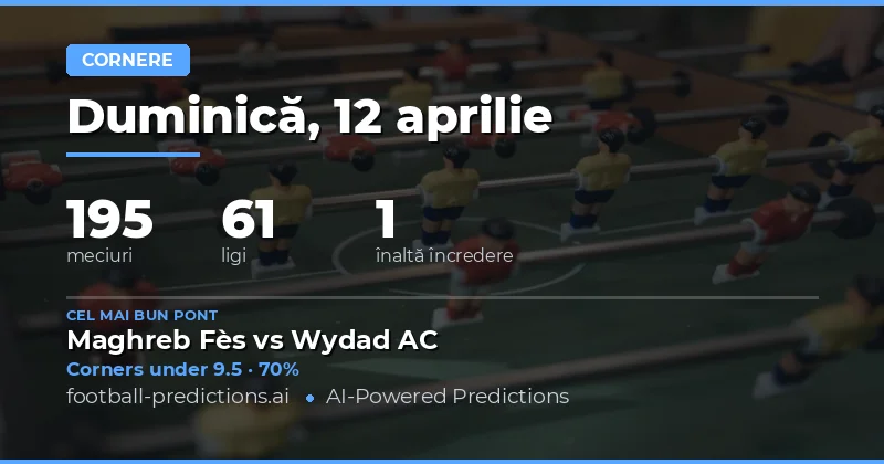 Predictii Corners Over/Under pentru 12 Aprilie 2026