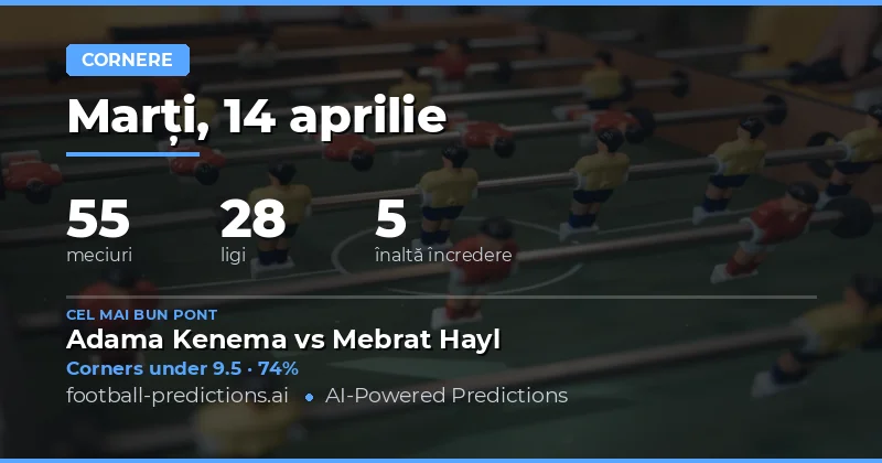 Predicții Corners Over/Under – 14 Aprilie 2026