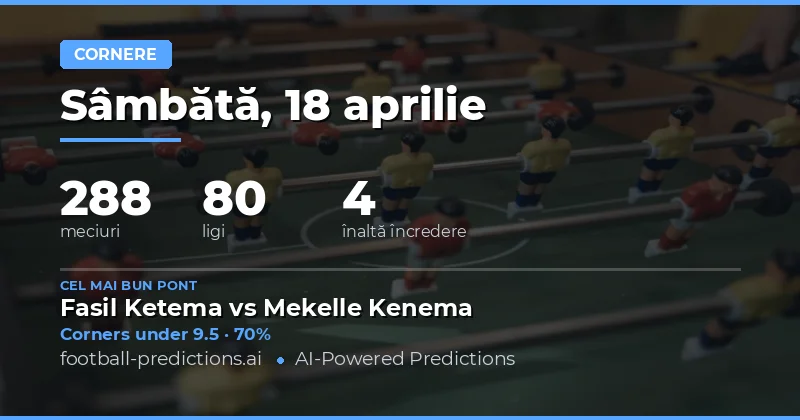Predictii Corners Over/Under pentru 18 aprilie 2026
