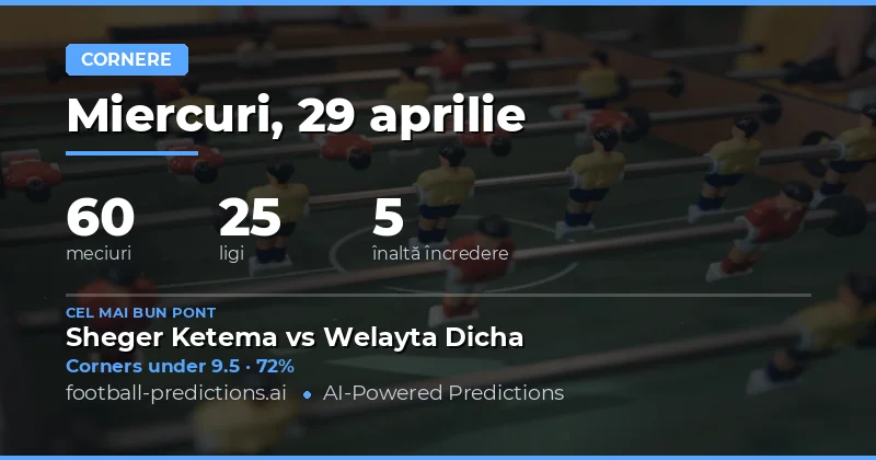 Predicții Cornere pentru 29 Aprilie 2026