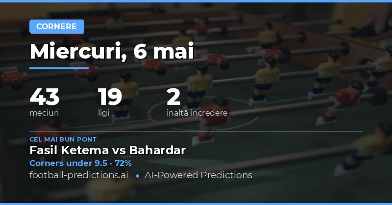 Predictii Cornere si Analize Detaliata pentru Meciurile din 6 Mai 2026