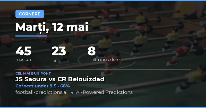 Pregătire pentru pariurile pe Corners din 12 mai 2026
