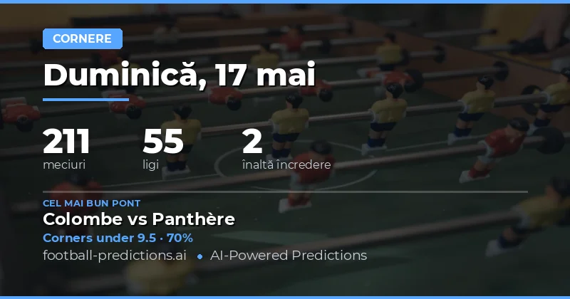 Pregătire pentru Piața de Corners pe 17 Mai 2026