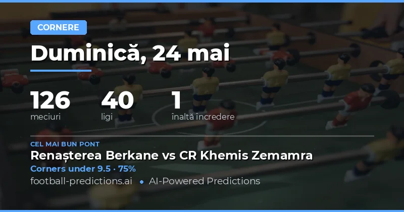 Analiza Pieței de Cornere pentru 24 Mai 2026