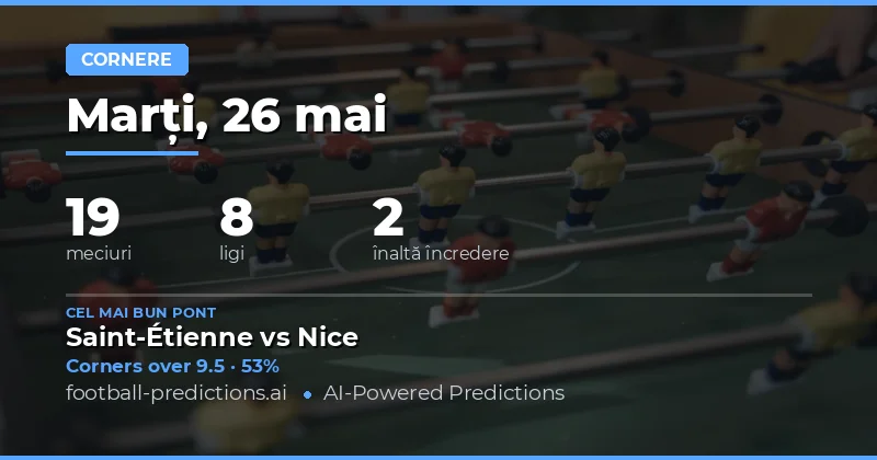 Pregătire pentru Piața de Corners la 26 Mai 2026