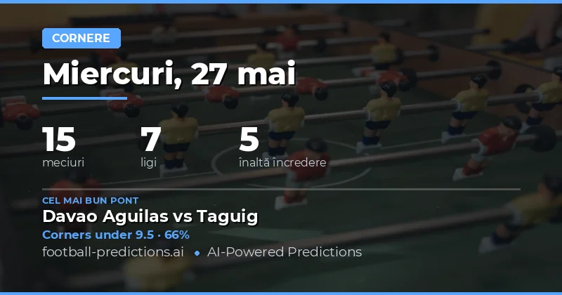 Previsiuni Corners pentru data de 27 Mai 2026