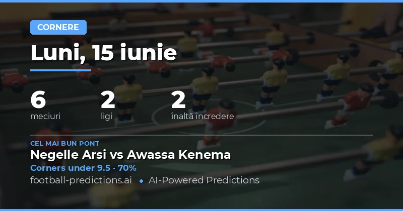 Top Corners O/U Picks pentru 15 Iun 2026