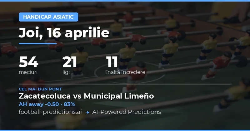 Analiză generală a pariurilor Asian Handicap pentru 16 aprilie 2026