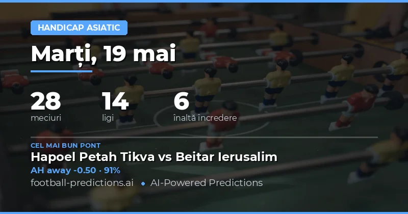 Pregătire pentru Pariazile pe Asian Handicap din 19 Mai 2026