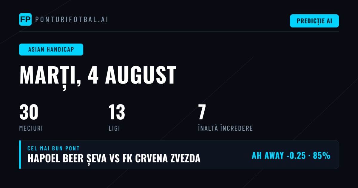 Top AH Ponturi pentru 4 Aug 2026