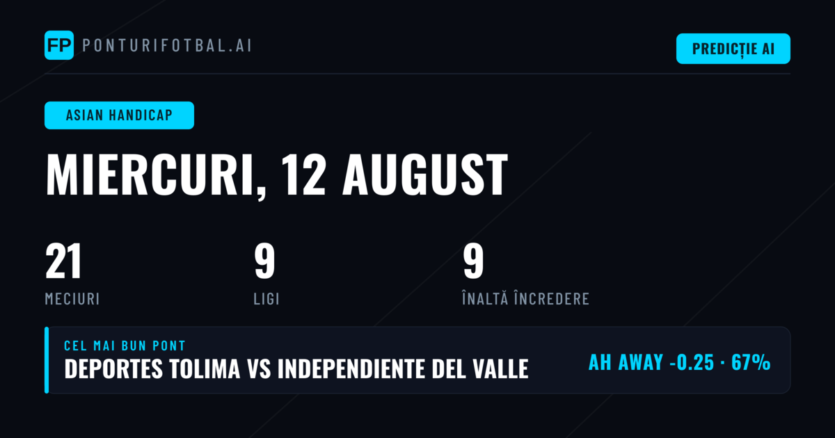 Cele Mai Bune Ponturi AH pentru 12 Aug 2026