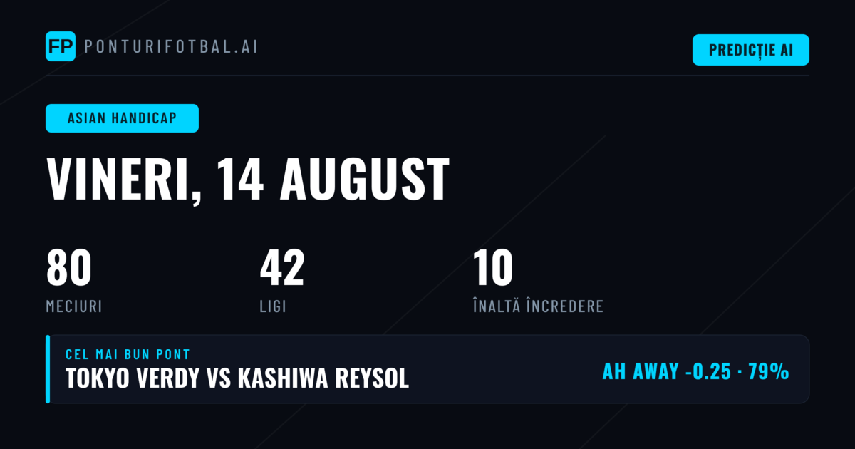 Top AH Picks pentru 14 Aug 2026