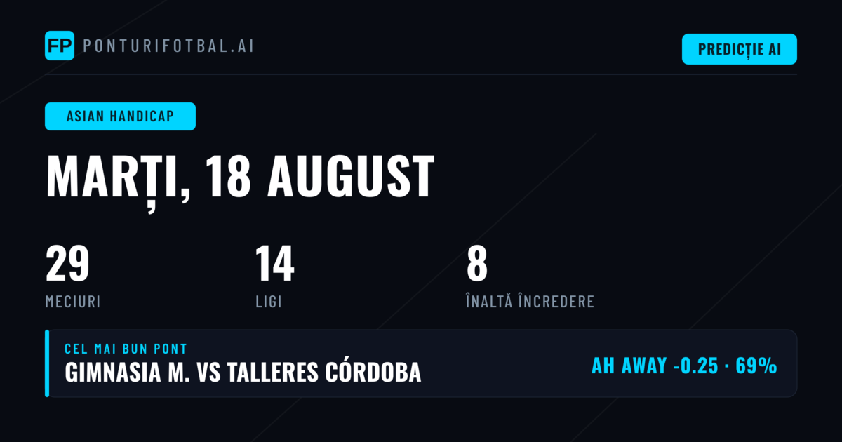 Top Ponturi AH pentru 18 Aug 2026