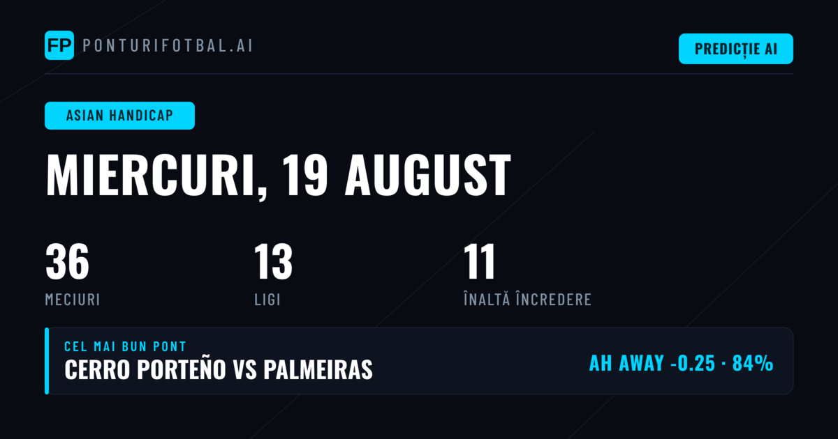Top AH Picks pentru 19 Aug 2026