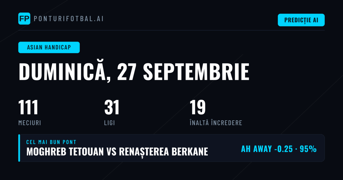 Top AH Picks pentru 27 Sep 2026
