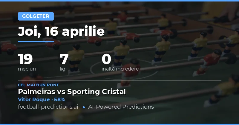 Predictii scoruri oricând pentru 16 Aprilie 2026