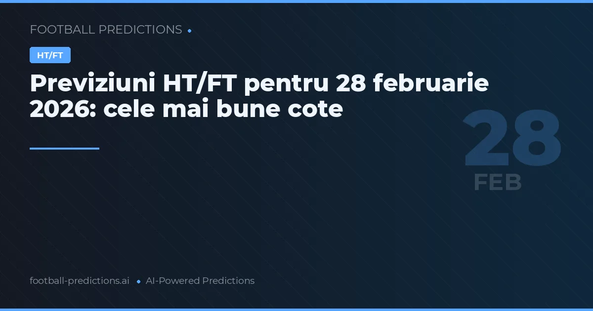 Previziuni HT/FT pentru 28 februarie 2026: cele mai bune cote