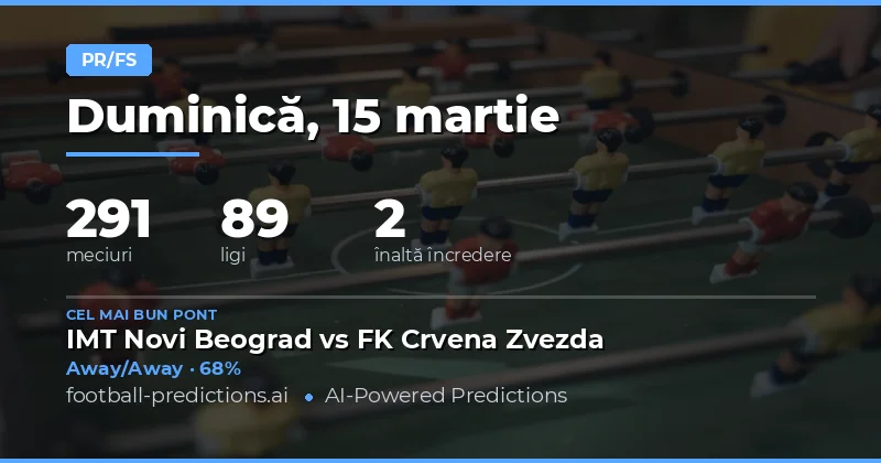 R1/SF predicții 15 martie 2026