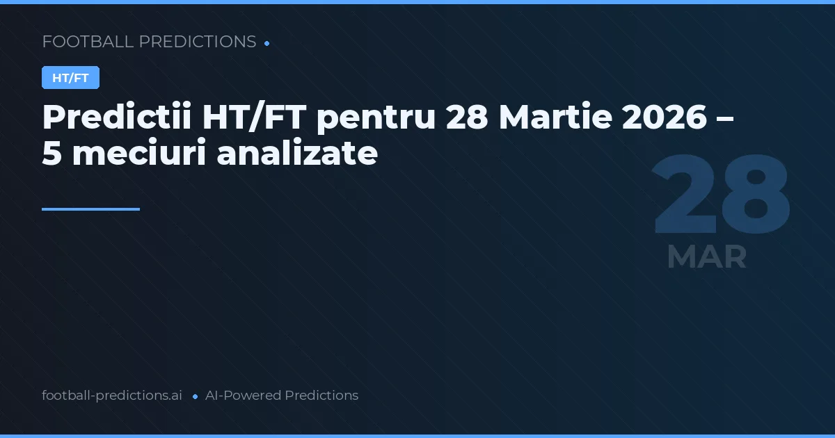 Predictii HT/FT pentru 28 Martie 2026 – 5 meciuri analizate