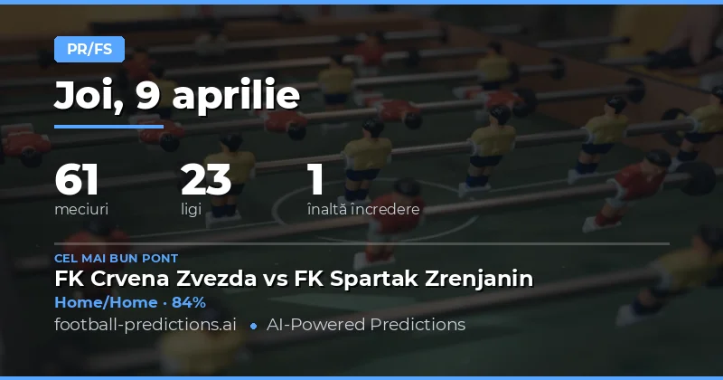 Predicții HT/FT pentru 9 Aprilie 2026 – O zi plină de oportunități