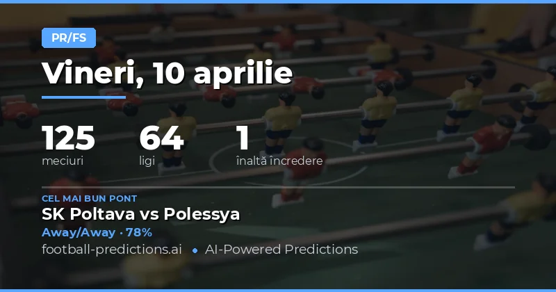 Predictii HT/FT pentru 10 aprilie 2026 – analiză generală