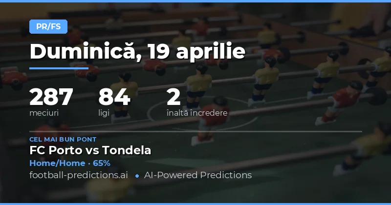 Predicții HT/FT pentru ziua de 19 aprilie 2026