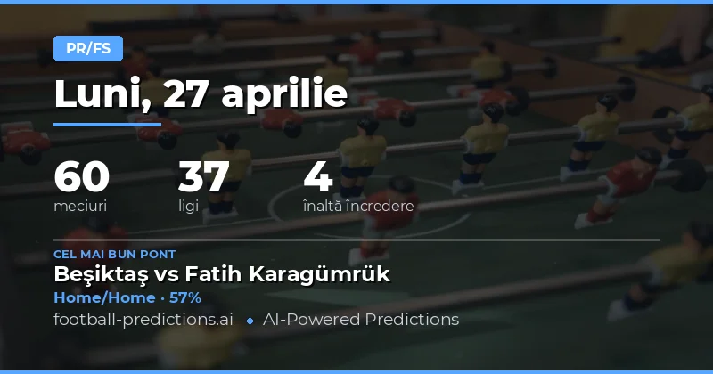 Predicții Half Time / Full Time pentru 27 Aprilie 2026