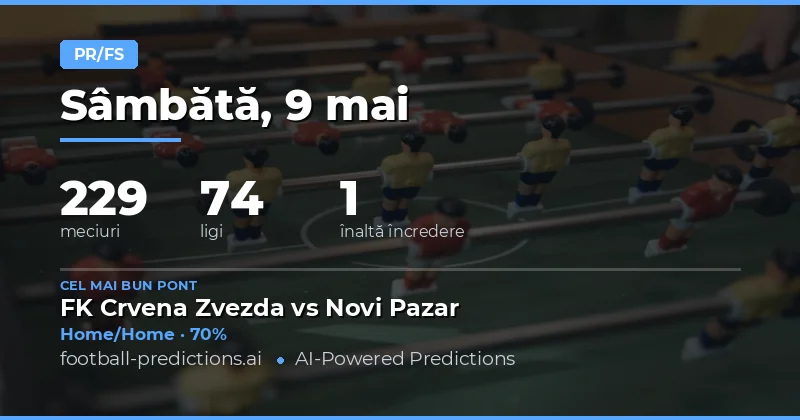 Prezentare Generală a Pariurilor Half Time / Full Time pentru 9 Mai 2026