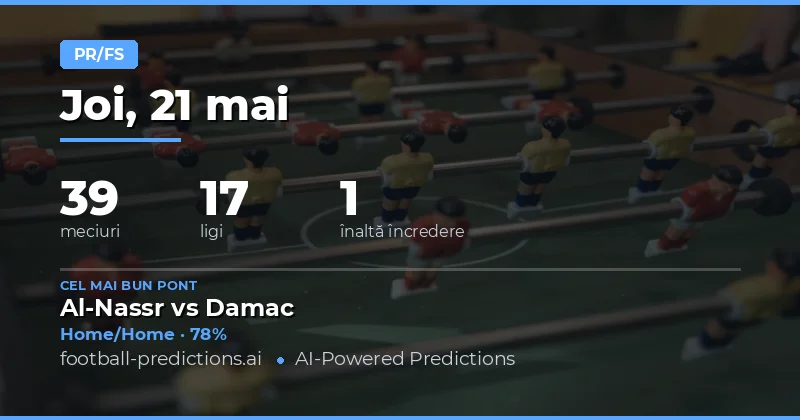 Previziuni Half Time / Full Time pentru 21 Mai 2026