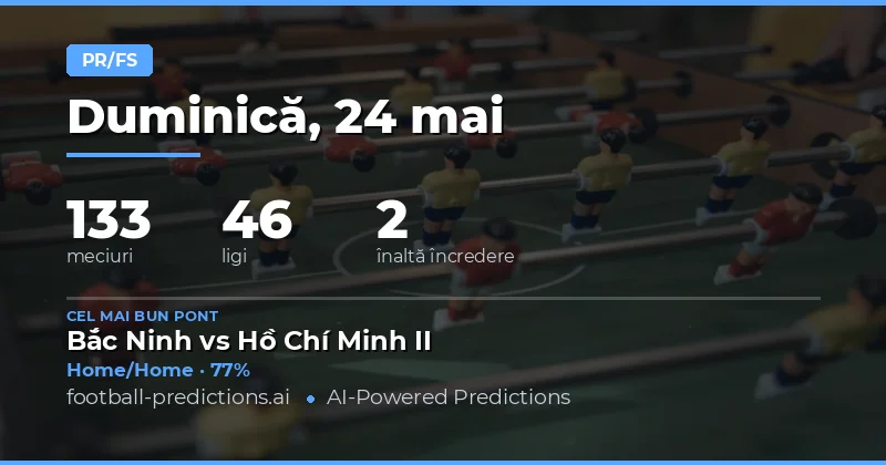 Predictii Half Time / Full Time pentru 24 Mai 2026