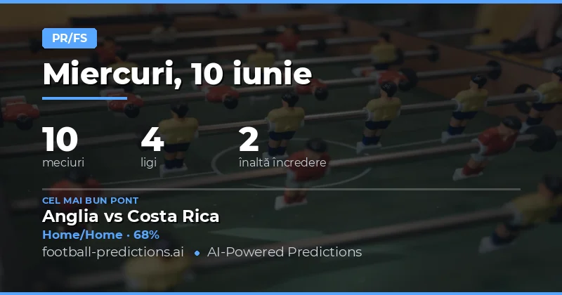 PR/FS — Pronosticuri și Ponturi Fotbal — Miercuri, 10 iunie, 2026