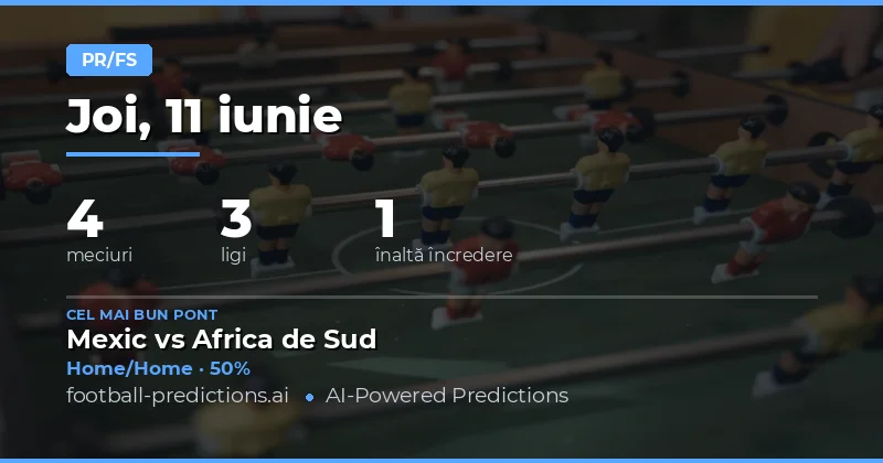 PR/FS — Pronosticuri și Ponturi Fotbal — Joi, 11 iunie, 2026