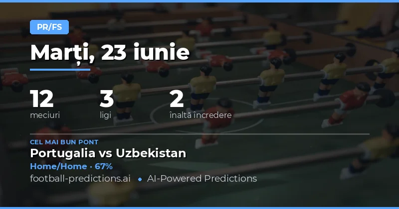 Top Selecții HT/FT pentru 23 Iunie 2026