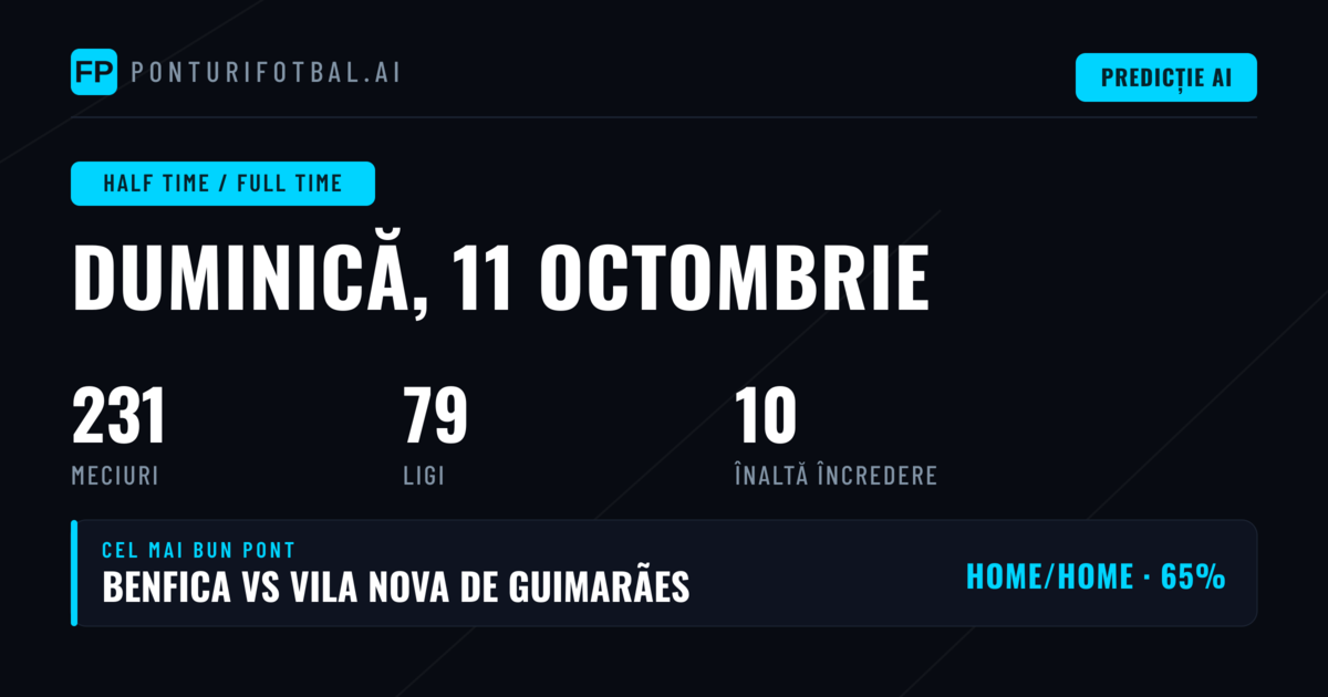 Top HT/FT Ponturi – 11 Oct 2026