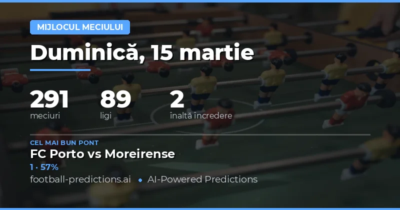 Repriza I predicții 15 martie 2026