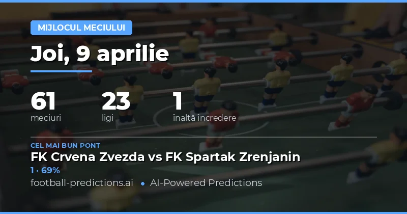 Predictii rezultat la pauza – 9 Aprilie 2026